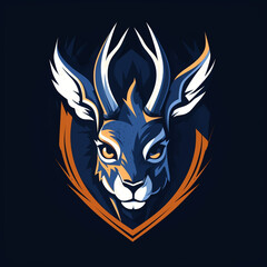 jackalope rabbit sport logo сreated with Generative Ai