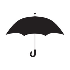 Umbrella icon. Black silhouette on white background. Vector illustration.