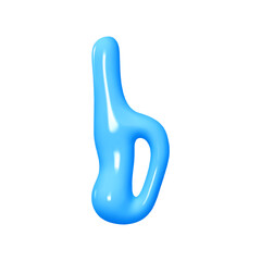 letter B. letter b sign blue color. Realistic 3d design in cartoon liquid paint style. Isolated on white background. vector illustration
