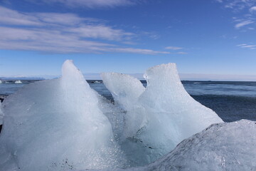 Iceland Blue ice diamond beach 
