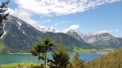 Obraz premium Achensee view mountains and sky