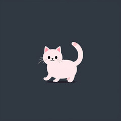 Obraz premium cat walking 2d frame minimal style cute сreated with Generative Ai