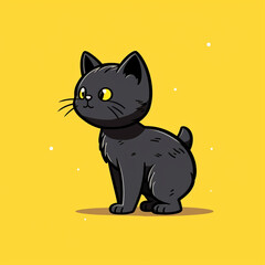 Obraz premium cat walking 2d frame minimal style cute сreated with Generative Ai