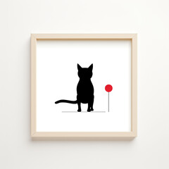 cat walking 2d frame minimal style cute сreated with Generative Ai