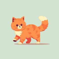 cat walking 2d frame minimal style cute сreated with Generative Ai
