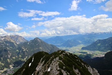 Fototapeta na wymiar Achensee view mountains and sky
