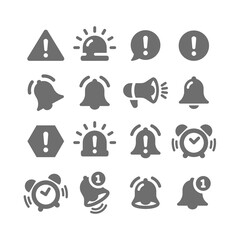 Error message and signal, notification icon set. Exclamation point warning and alarm vector icons. - obrazy, fototapety, plakaty