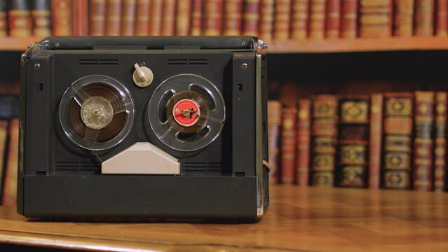 Vintage Reel to Reel Tape Recorder Cinematic 