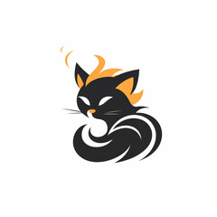 cute cat logo very simple design сreated with Generative Ai
