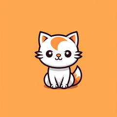 Fototapeta premium cute cat logo very simple design сreated with Generative Ai