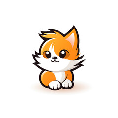 cute cat logo very simple design сreated with Generative Ai