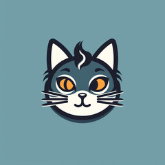 cute cat logo very simple design сreated with Generative Ai