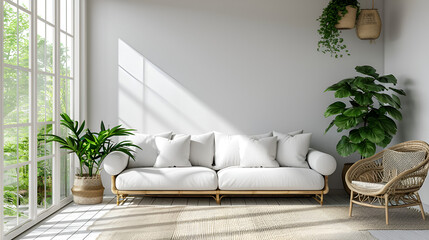Fototapeta na wymiar Modern living room, generative ai