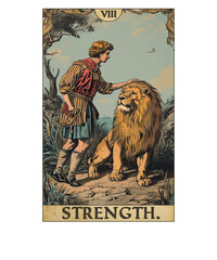 Vintage Tarot Card The Strength