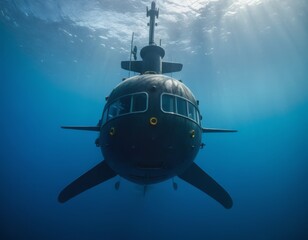 Bathyscaphe dive to navigating the deep sea, exploring the uncharted depths of the ocean.