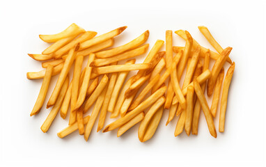 French fries crispy Isolated on white background Generated by AI