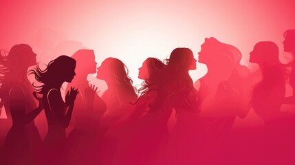 March 8. women of different ethnicities and cultures together. Strong girls support each other. feminist movement