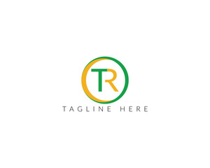 TR circle letter logo design with circle and ellipse shape.