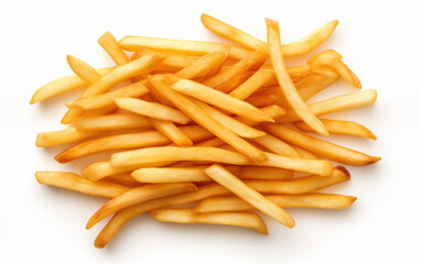 French fries crispy Isolated on white background Generated by AI