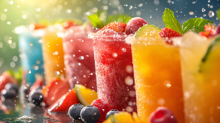 fruits juice glass. generative ai - obrazy, fototapety, plakaty
