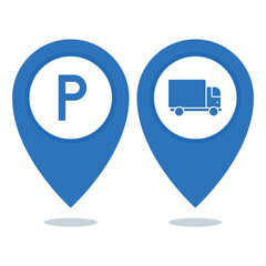 Lorry and parking location pins