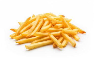 French fries crispy Isolated on white background Generated by AI