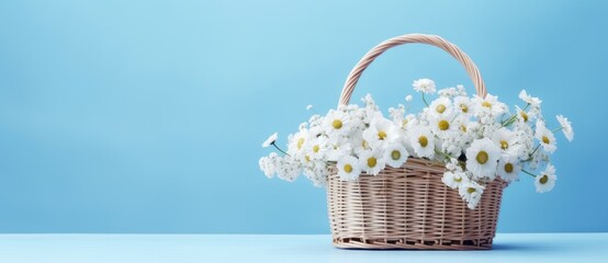 Obraz na płótnie Canvas Fresh Spring Daisy Basket: A Symbol of Purity and New Beginnings - Generative AI
