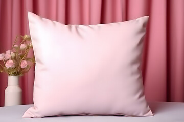 Pink Pillow Mockup on a background, Pillow mockup template