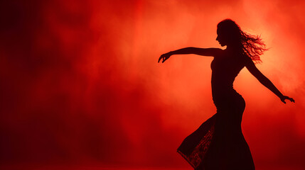 silhouette of a dancing girl. generative ai