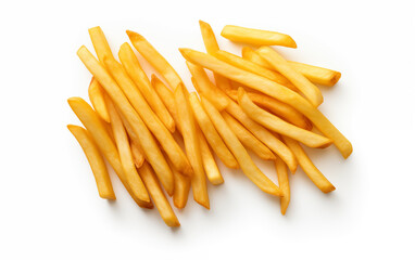 Fototapeta premium French fries crispy Isolated on white background Generated by AI