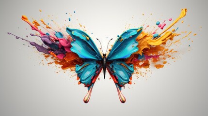 Vibrant Butterfly Emergence: A Symphony of Color and Abstract Art - Generative AI