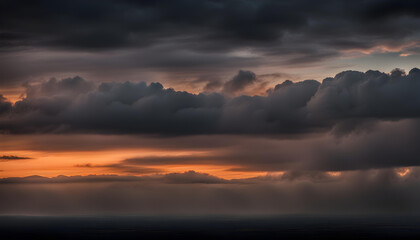 Fototapeta premium sunset in the dark clouds