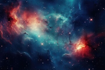 Interstellar Dreamscape: A Mesmerizing Nebula's Dance Among Celestial Bodies - Generative AI