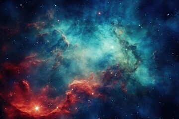 Fototapeta na wymiar Interstellar Dreamscape: A Mesmerizing Nebula's Dance Among Celestial Bodies - Generative AI