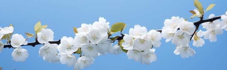 Fototapeta na wymiar Elegant White Rose on Sky Blue: A Floral Symbol of Purity and Grace - Generative AI