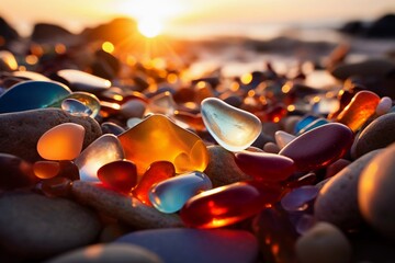 Colourful glass at sunrise 