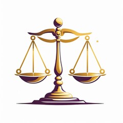 Golden Balance Scale Logo - Justice and Law Concept