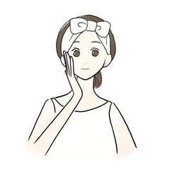 スキンケアする女性