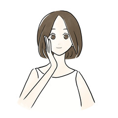 スキンケアする女性