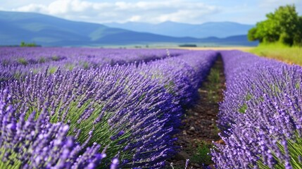 view of purple lavender flower fields