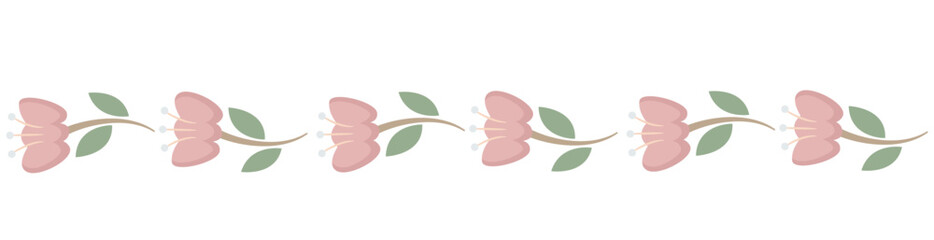 Spring Flower Floral Divider Line, Border Line Decoration Design