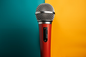 Microphone on a Bold and Expressive Colorful Background