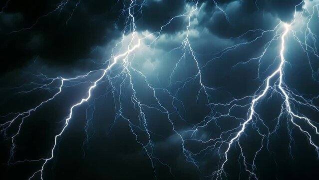 dodge blob and lightning on a black background. super slow motion footage of a natural phenomenon. Generative AI