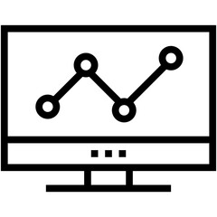 Line Graph Vector Icon