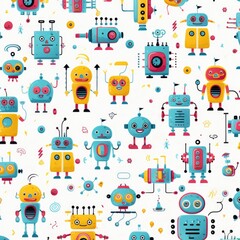 Robot made creative pattern on white background