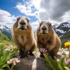 Rocky Alpine Marmots, A Peek into the Curious World of Alpine Wildlife.