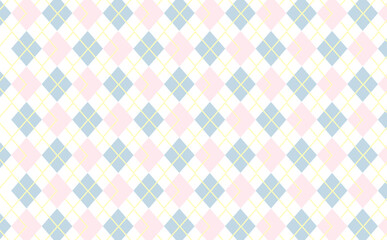 パステルカラーの可愛いアーガイル柄背景