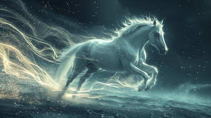 Obraz na płótnie Canvas horse in the snow. generative ai