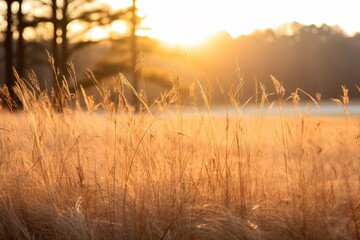 Kans grass field in the morning.