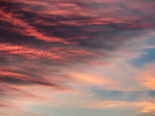 shades of red clouds in the sky